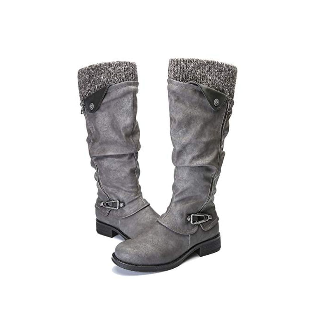 Fashion gracosy Botas de Mujer Otoño Invierno 2020 Tacon Bajo Zapatos Largas Botas