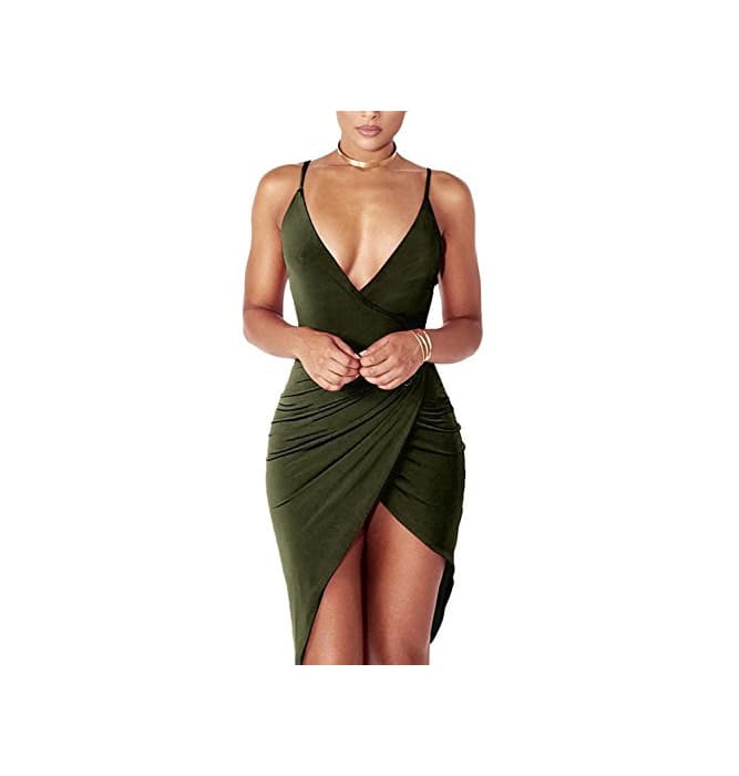 Producto DRESHOW Women's Sexy Deep V Neck Sleeveless Spaghetti Strap Bodycon Wrap Dress