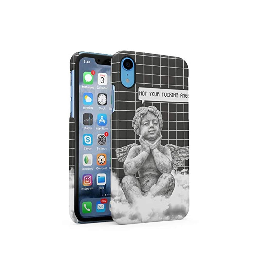 Producto Funda Protectora de Plástico Duro Para iPhone XR Not Your Fucking Angel Escultura Sarcasmo Arte Citar Aesthetic Ancient Sculpture Vintage Angel Clouds Art Tumbrl Heavan Funda Delgada y Ligera