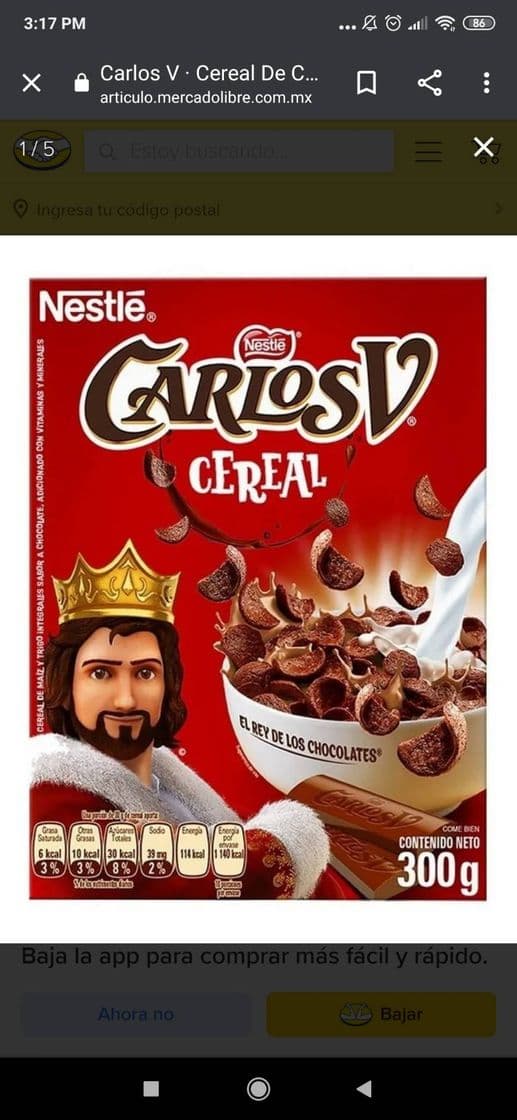 Fashion Carlos V cereal