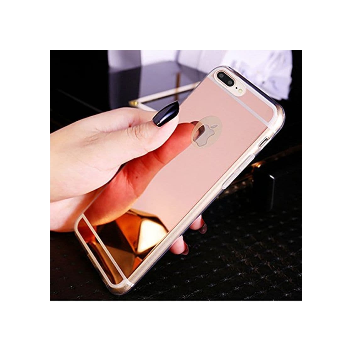 Product Funda iPhone 8 Plus,Funda iPhone 7 Plus,Cristal brillante Brillo cristalino Enchapado Espejo