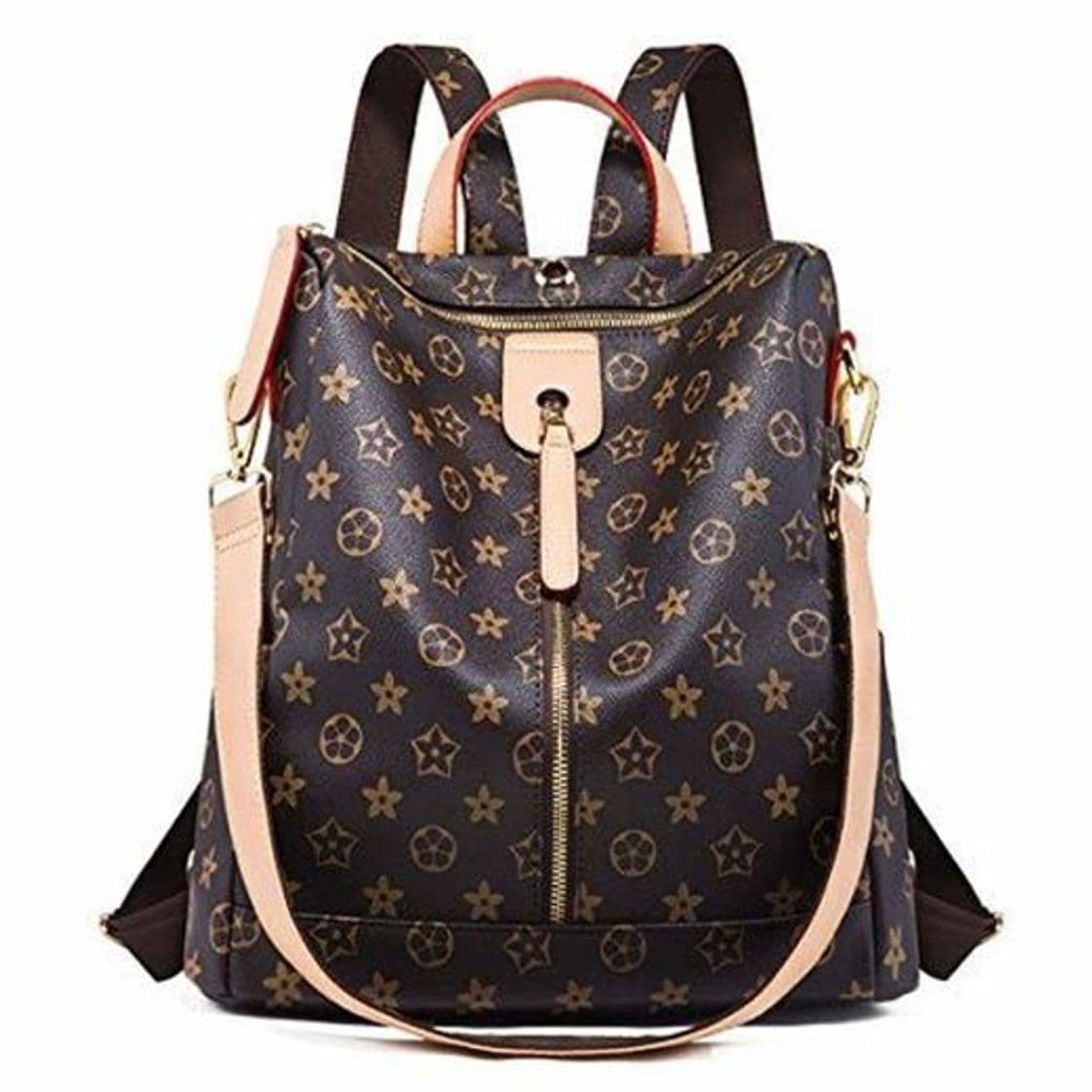 Producto Mochila antirrobo, bolso cambiador con impresión, bolso multifunción, bolso para mujer marrón