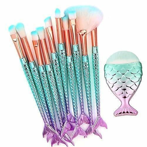 Belleza Pinceles de Maquillaje de Unicornio, Set de 11 Pinceles de Maquillaje Profesional