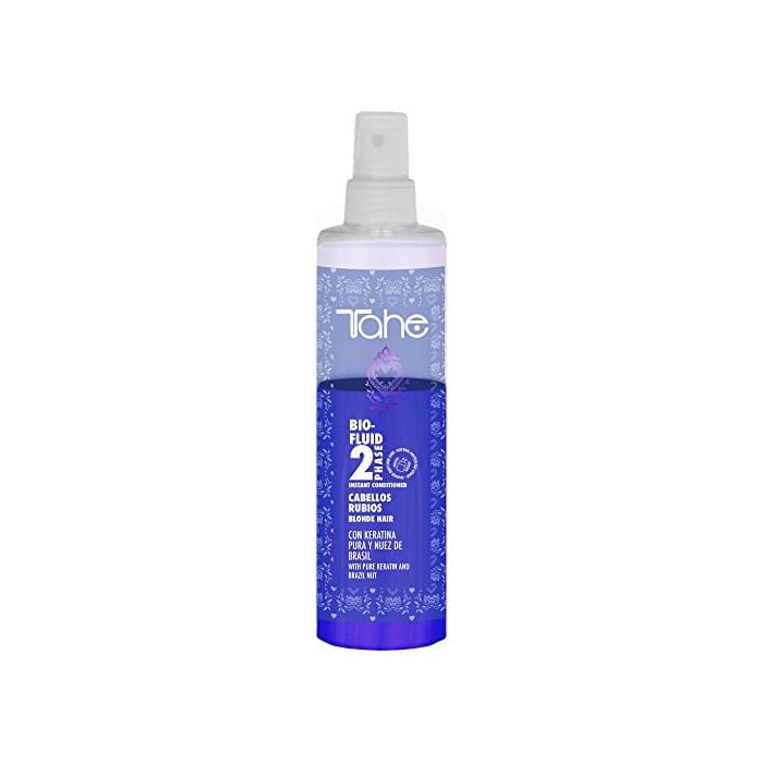 Producto Tahe Bio-Fluid Acondicionador Matizador 2-Phase sin Aclarado para Cabellos Rubios con Keratina