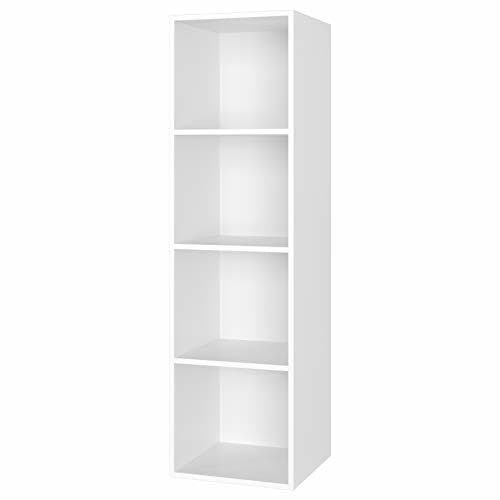 Elemento de la categoría hogar Homfa Estantería para Libros Estantería de Pared Librería con 4 Niveles para