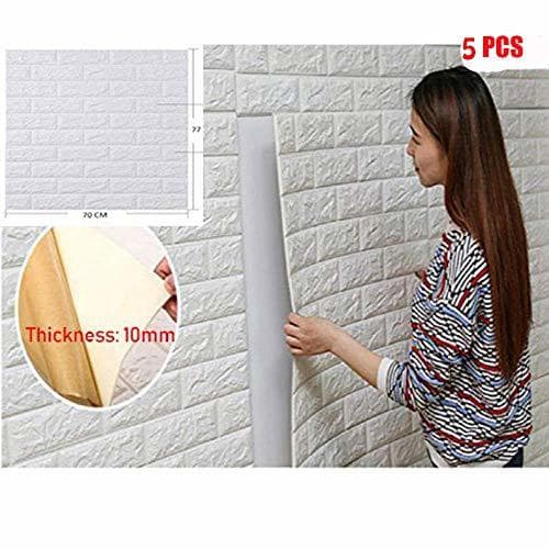 Producto 5 piezas 77*70cm 3D Ladrillo Pegatina Pared Autoadhesivo Panel Pared Impermeable