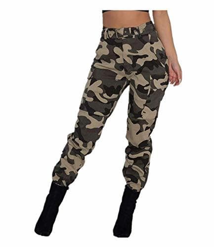 Producto Pantalones Militares Mujer Cintura Alta Pantalon de Camuflaje de Chándal Hip Hop