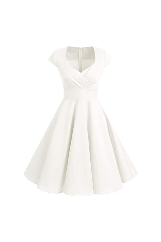 Producto Bbonlinedress Vestido Corto Mujer Retro Años 50 Vintage Escote En Pico Off