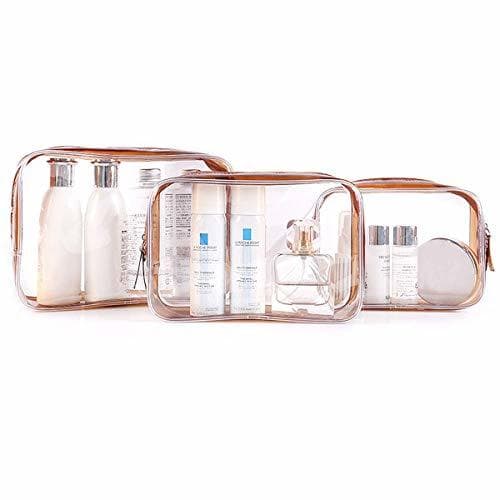 Product LIVACASA Bolsa de Maquillaje Bolso de Aseos Neceseres Mujer Transparentes Impermeables Portatíl