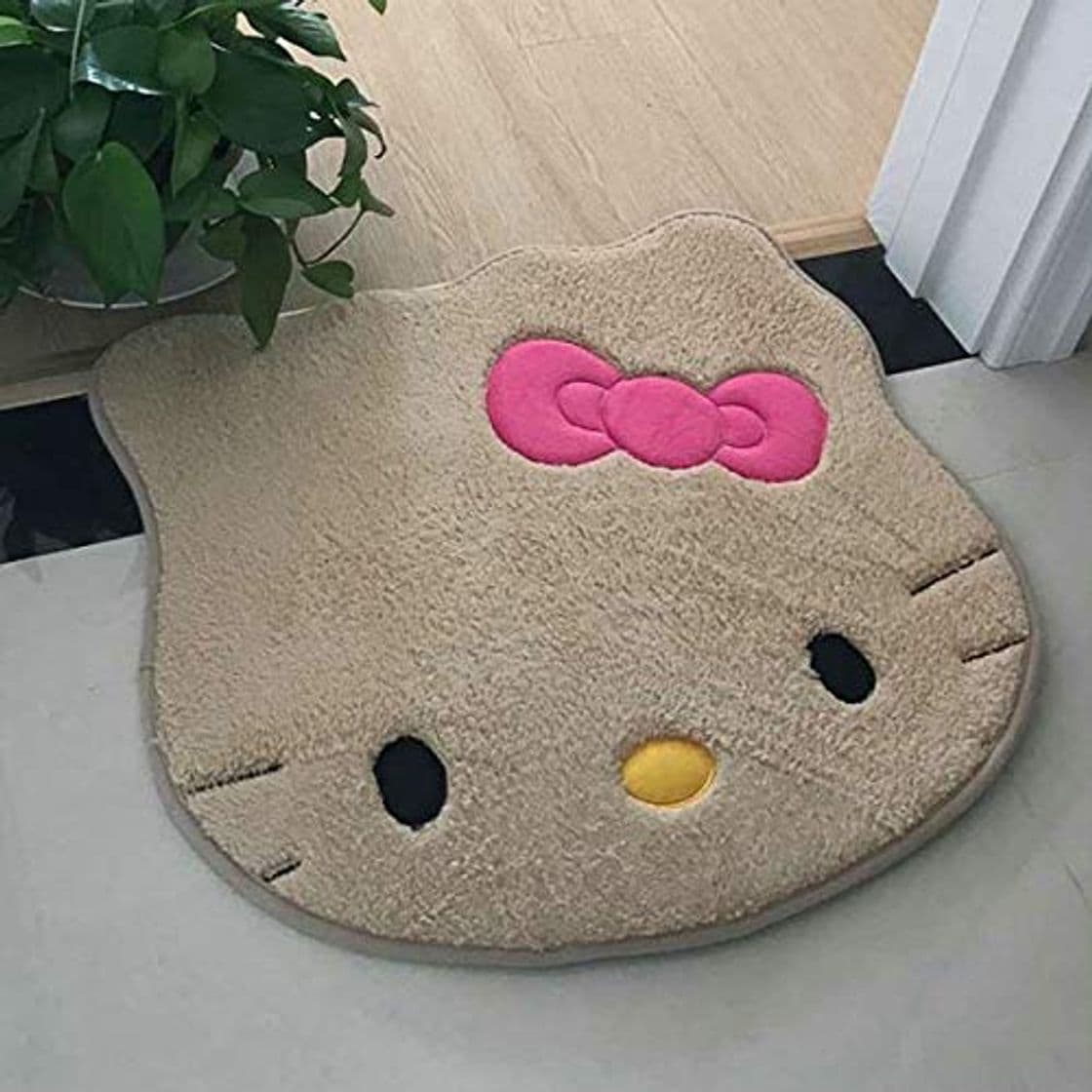 Product DJLHN Hello Kitty Alfombrilla de baño Gamuza Antideslizante Absorción de Agua Alfombra Redonda de baño Hello Kitty Alfombrilla de baño Puertas KT Gato Alfombras Lindas Around 55x50cm