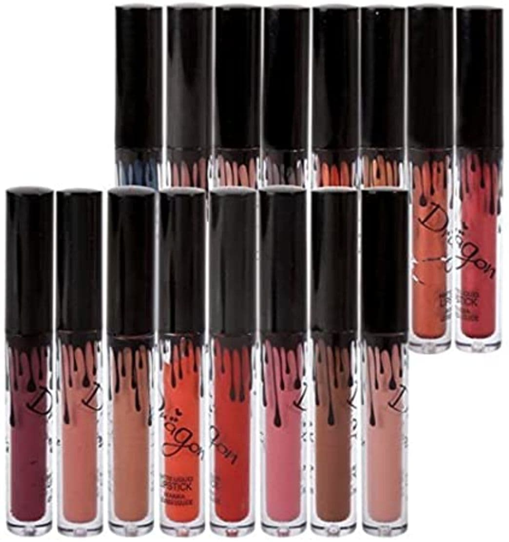 Place RICHOOSE 16 Colores Set Líquido Maquillaje Líquido Maquillaje Lápiz Mate Lápiz Labial