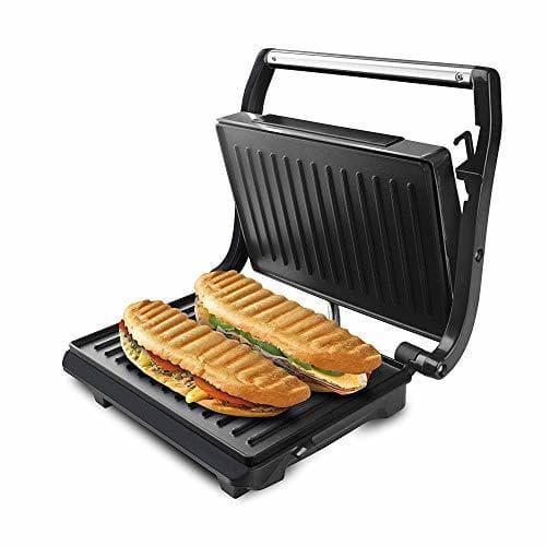 Home Taurus Grill & Toast Sandwichera, Acero Inoxidable, Color Negro