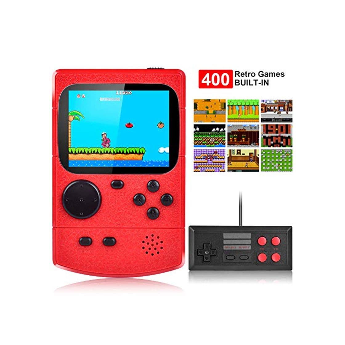 Producto Kiztoys Consola de Juegos Portátil，Consola Retro 400 Juegos Clásicos y Pantalla a