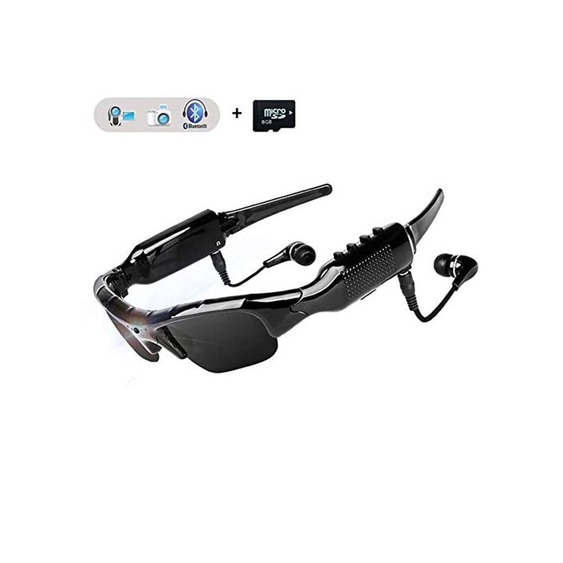 Product WOTUMEO Multifuncionales Gafas de Sol Bluetooth HD 1080P Cámara Mini DV Vídeo Manos Libres Gafas De Conducción Deportes Ciclismo Gafas De Sol Gafas Inteligentes con Tarjeta de Memoria de 8 GB