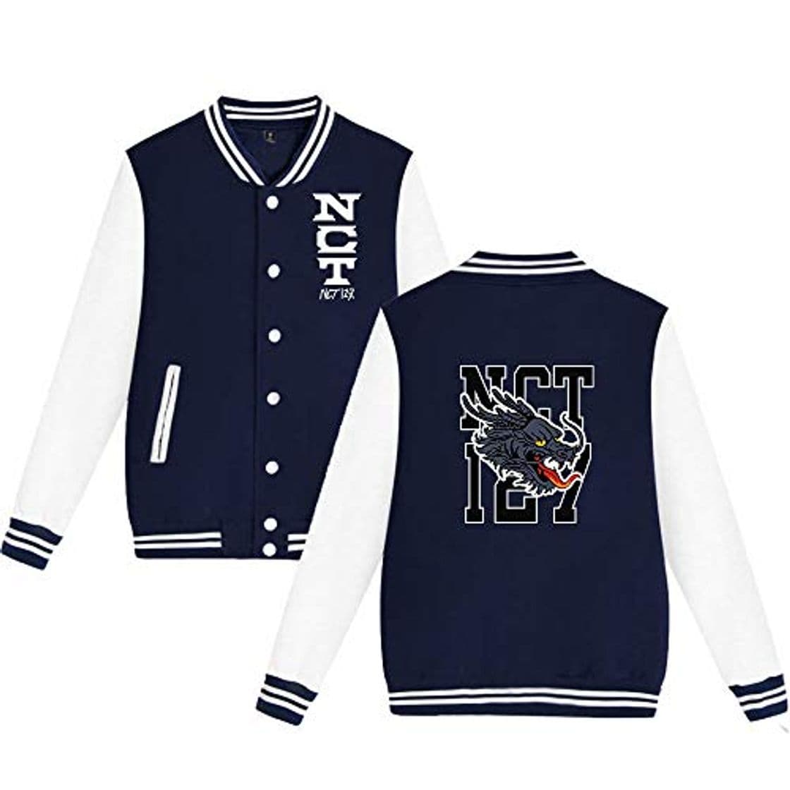 Product NCT 127 Chaqueta Bomber Beisbol Hombre Mujer Cardigan Baseball Retro Vintage Old School Abrigo Otoño Invierno Sudadera College Jaqueta Streetwear Bomber Piloto Bikers Blazer A15261JK0143XL