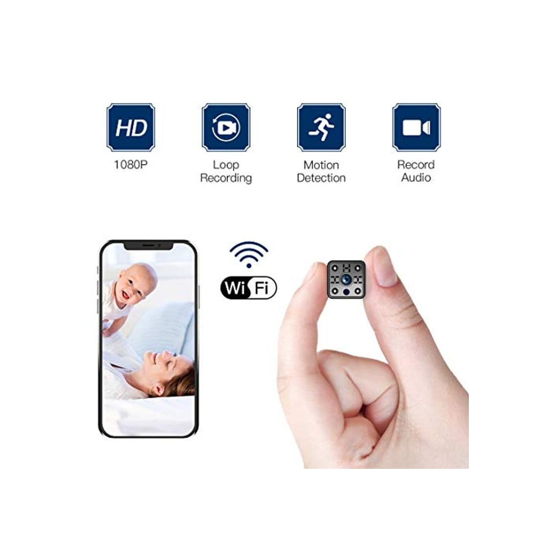 Producto FREDI Cámara espía Wireless Mini cámara de Seguridad HD 1080P WiFi Cámara