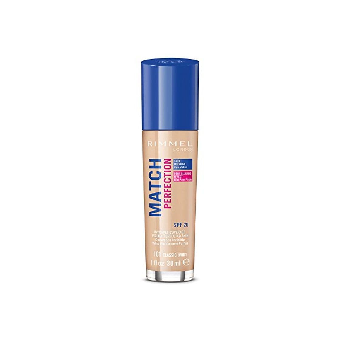 Belleza Rimmel London Match Perfection Foundation Base de Maquillaje Tono 101 Classic Ivory