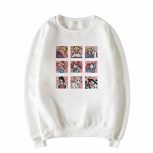 Product MU-PPX Invierno Sailor Moon Casual Cartoon Manga Larga Suelta Mujer Camisetas Linda