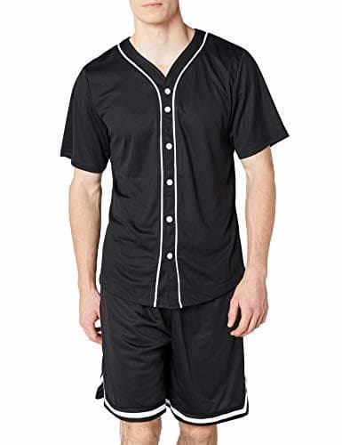 Product Urban Classics Camiseta Baseball Mesh Jersey con Botones a Presión con Vivos