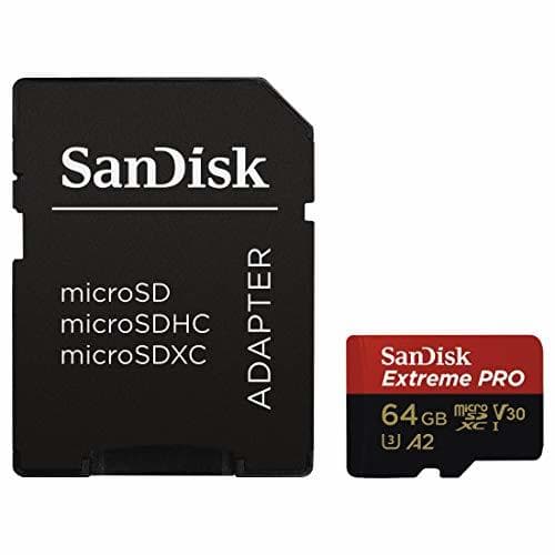 Product SanDisk Extreme PRO - Tarjeta de memoria microSDXC de 64 GB con adaptador