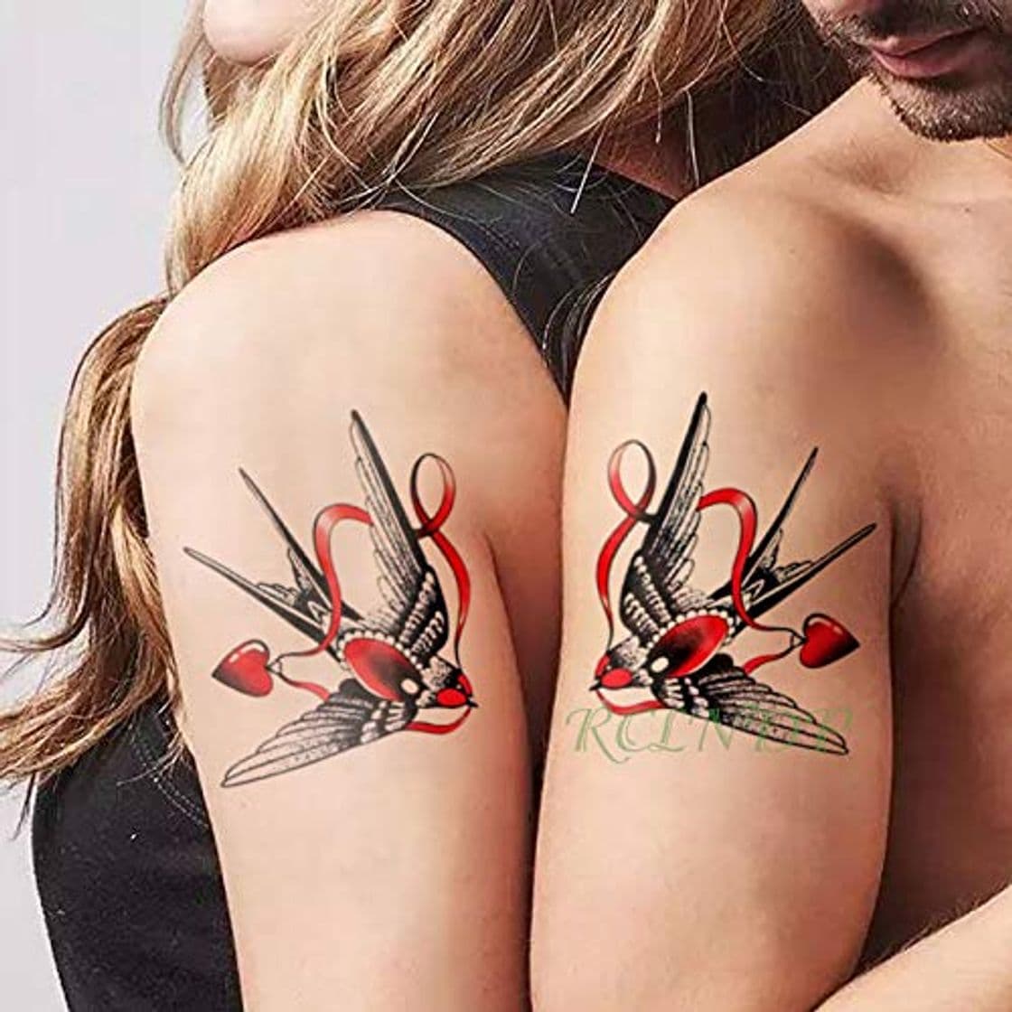 Home tzxdbh 3 Unids Impermeable Etiqueta Engomada del Tatuaje Temporal Pájaro Mosca Roja