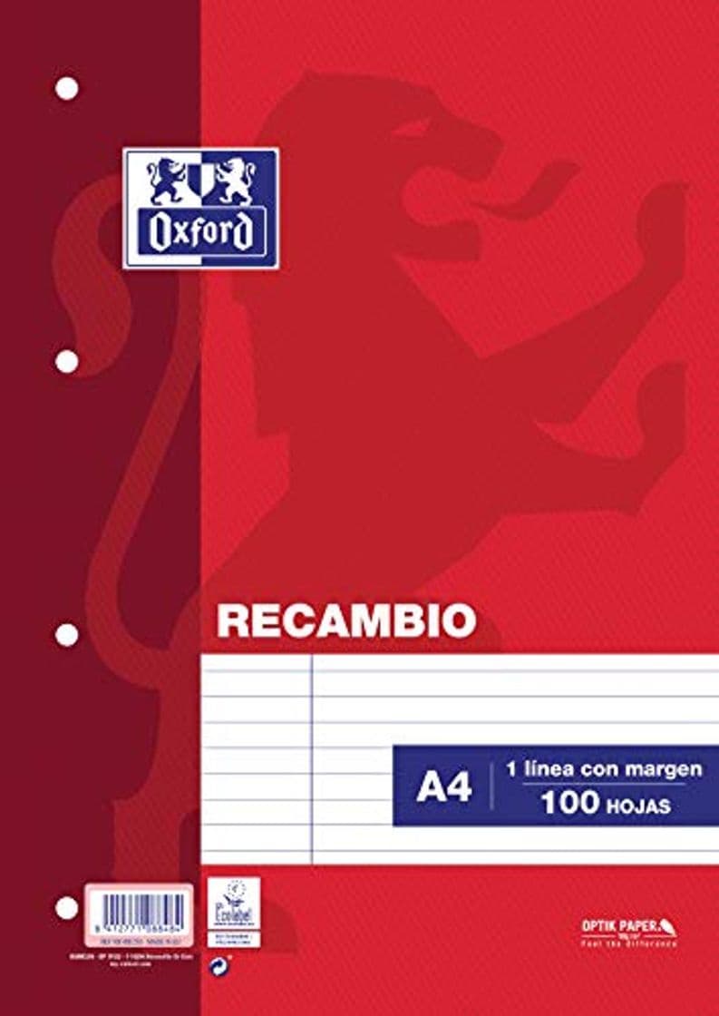 Product Oxford 100430210 - Recambio de rayas para carpeta A4