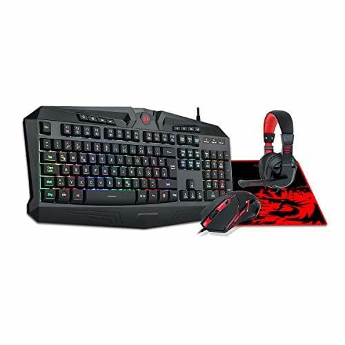 Electrónica Redragon S101 Gaming Tastatur und Maus, Gaming Mauspad Gaming Headset Combo Set