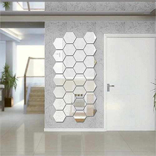 Product 12pcs 3D Espejos Pegatinas de Pared DIY Hexágono Diseño Acrílico Espejos Calcomanías