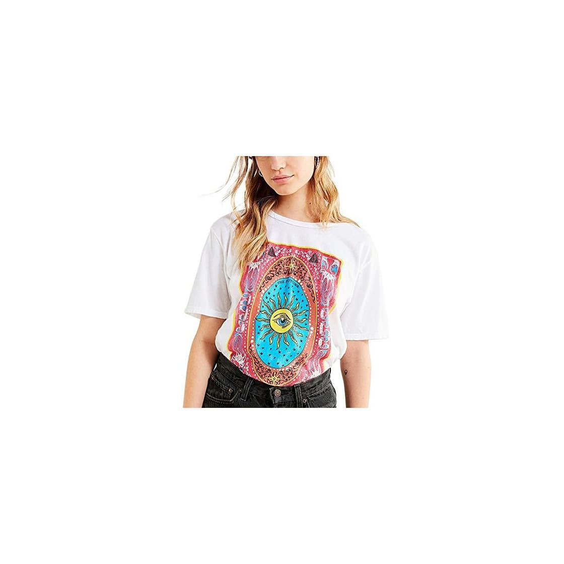 Product Tie Dye Ojos Girasol Camisetas Mujer Tumblr Vintage Algodón Print Moda Camisas