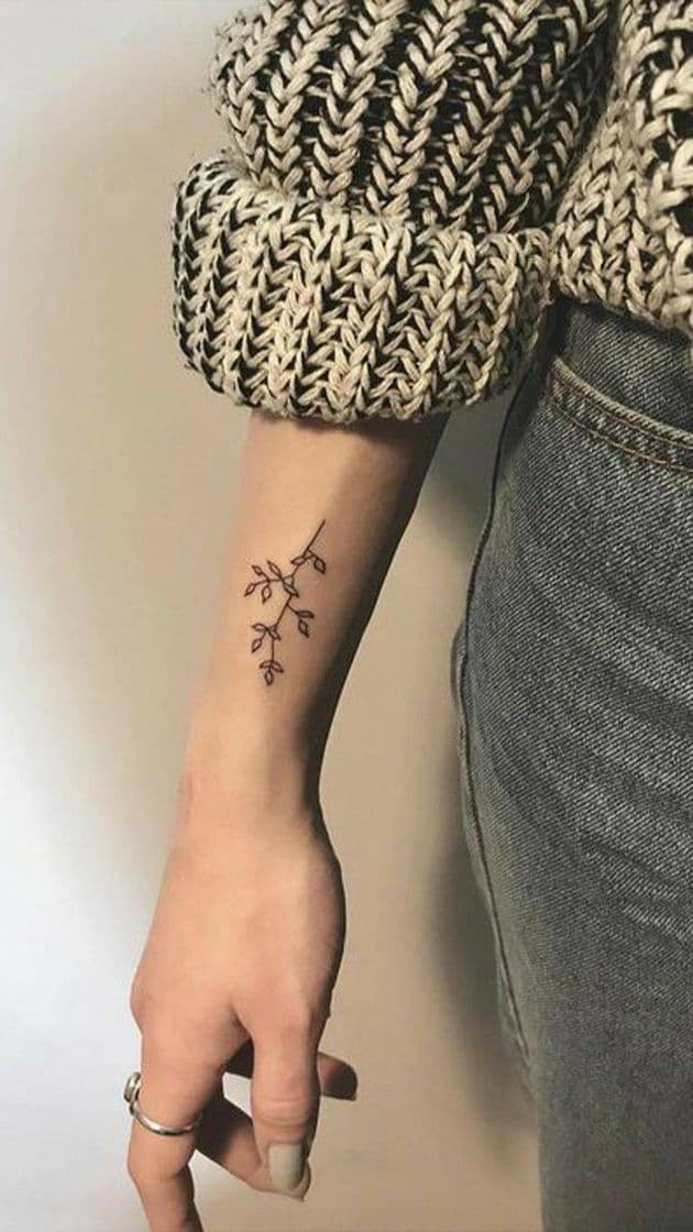 Fashion Tatuagem simples / ramo de folhas 