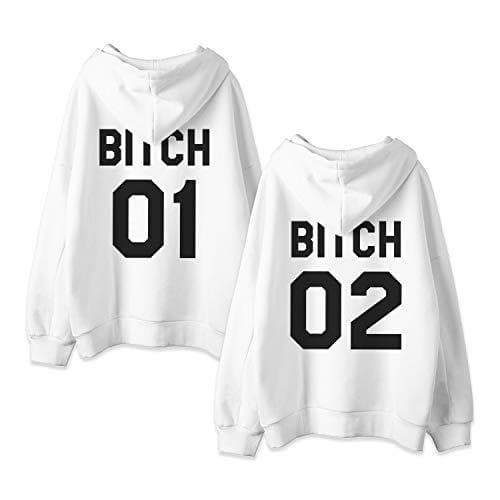 Producto Best Friend Sudadera Mejor Amiga Impresión Suéter con Capucha Manga Larga Encapuchado