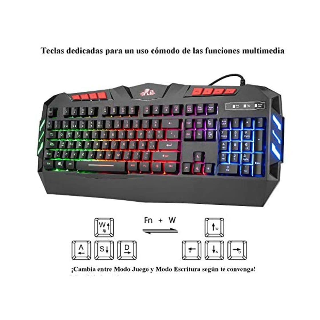 Electrónica Rii RK900+ Teclado con sensibilidad mecánica Completo