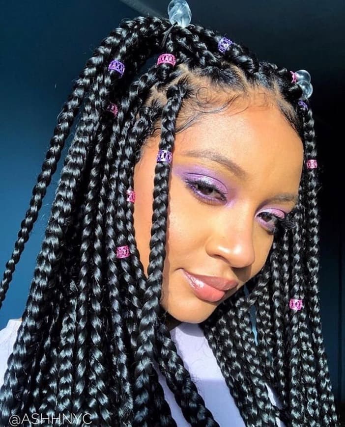 Moda Tranças Box Braids Cor: Preta 