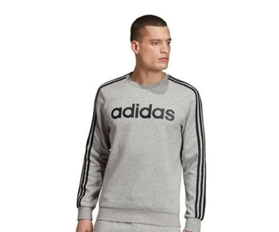 Moda Sweatshirt Adidas Essentials 3 Stripes Pullover Cinza/Preto