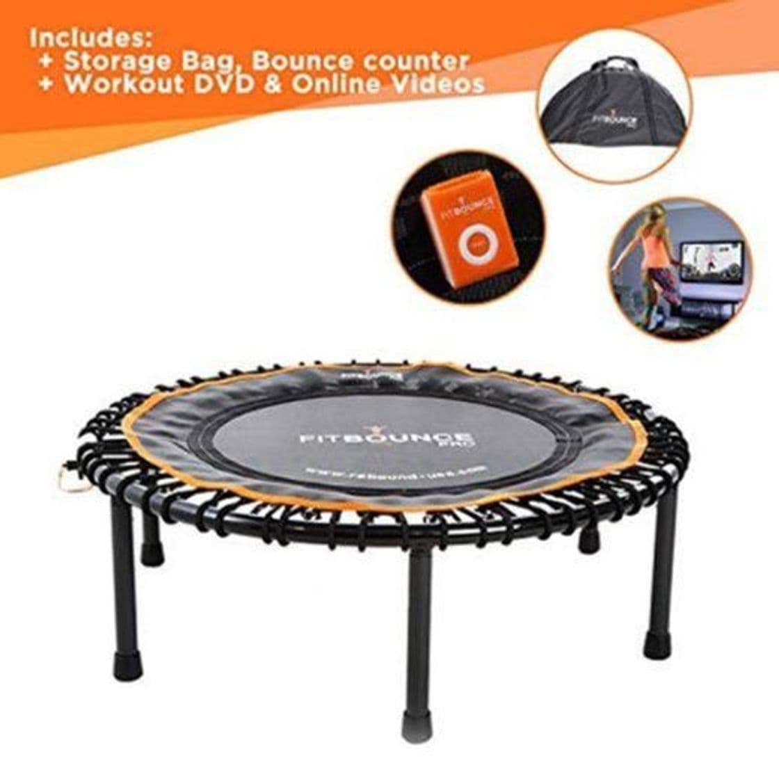 Producto Mejor vendido Fit Bounce Pro II - Rebounder Mini Trampolín Silencioso con