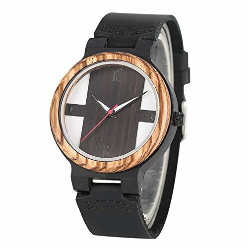 Producto MOLINB Hölzerne Uhr Antique Mens Wood Uhren Vintage Ebenholz Uhr männlich einzigartige