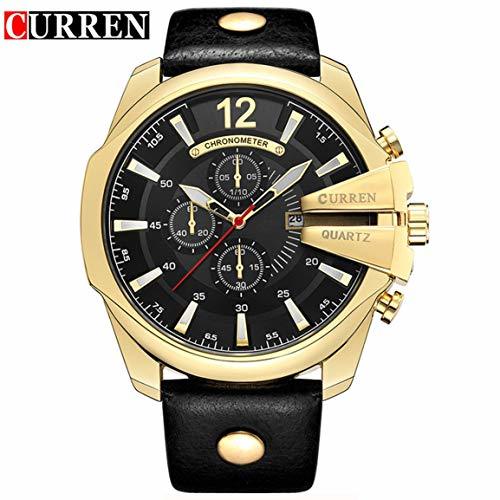 Producto Fantasyworld Regalo del Reloj Masculino Curren 8176 Hombres Banda de Cuero Reloj