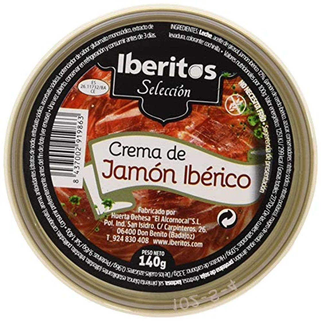 Producto Iberitos Crema de Jamón Ibérico - Paquete de 10 x 140 gr