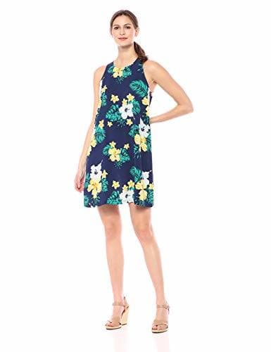 Producto 28 Palms Tropical Hawaiian Print Shift Dress, Navy Floral, US