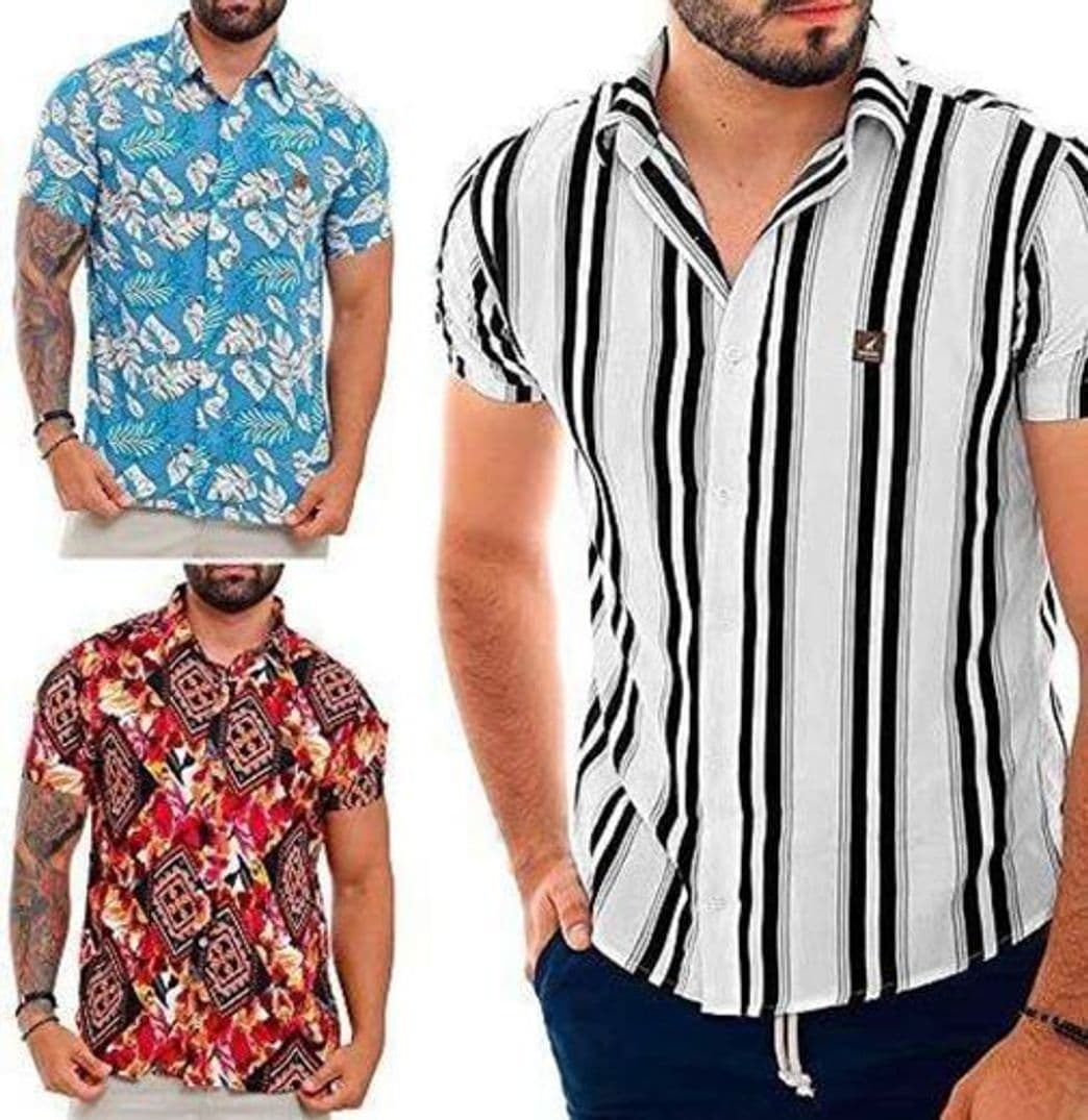 Moda Camisas Sociais Masculinas Florais de Viscose