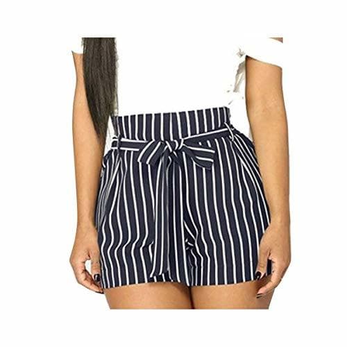 Producto QSAWAL& Short Feminino Summer Women Stripe Printing Pocket High Waist Bandage Easy