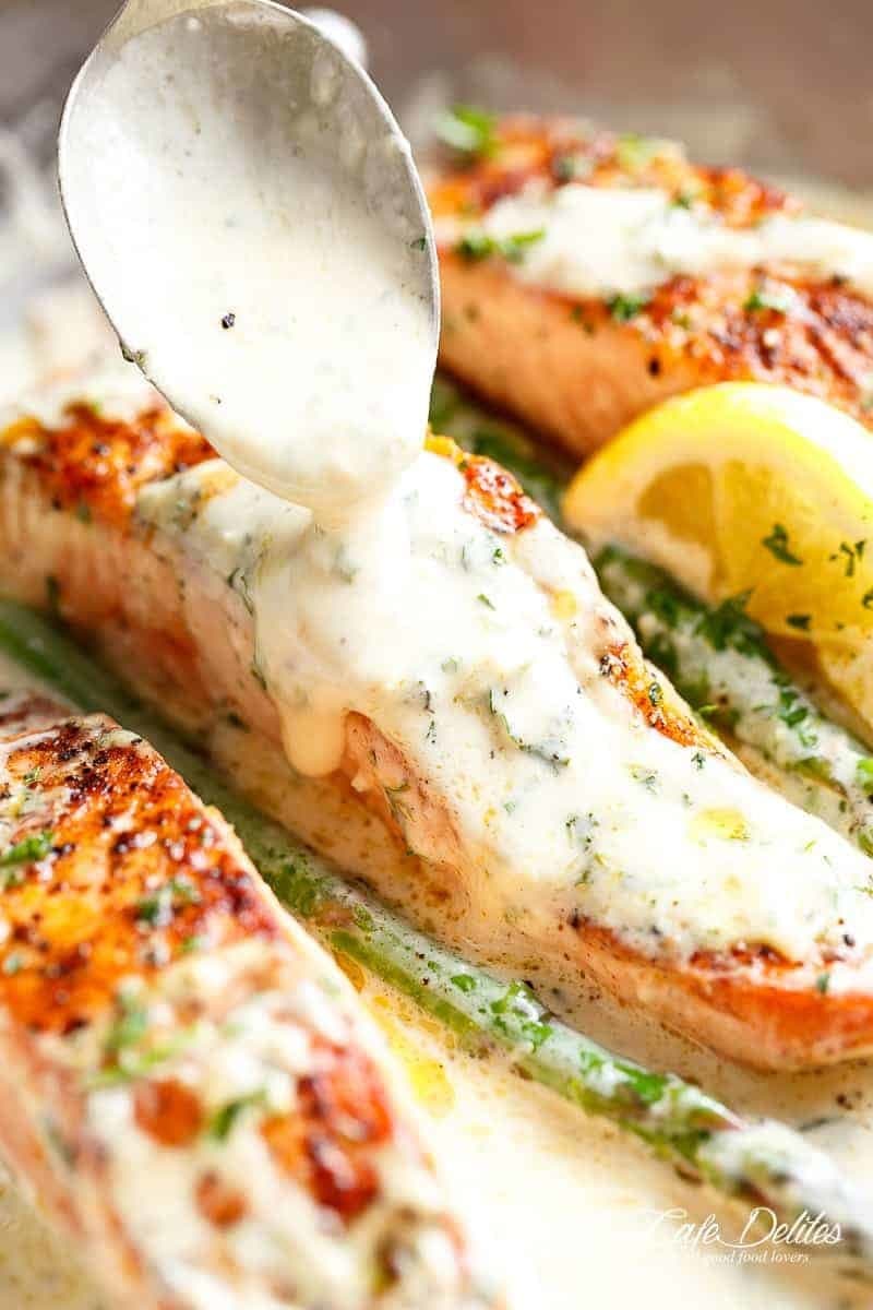 Fashion Salmon with Creamy Dijon Sauce - Cafe Delites