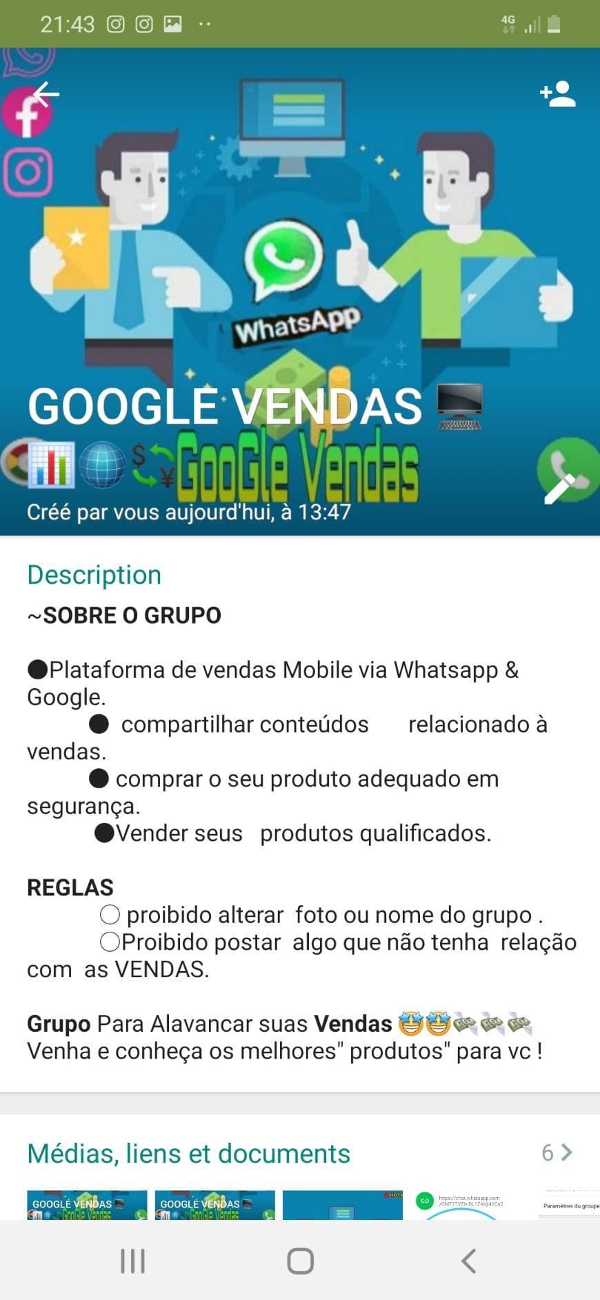 Moda GRUPO GOOGLE VENDAS

●Plataforma de vendas Mobile via Whats