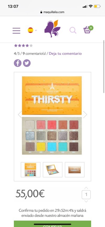 Producto Jeffree Star palera Thirsty! 