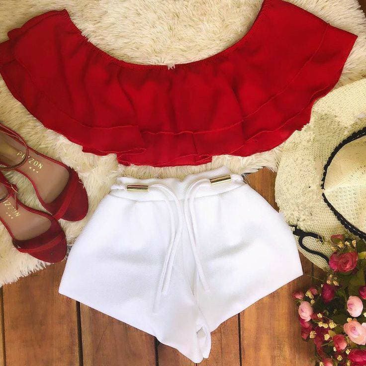 Moda Look vermelho/branco