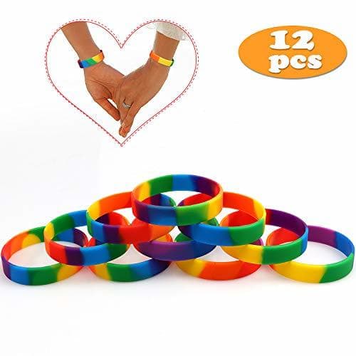 Product VAMEI Pulseras Rainbow de Orgullo Gay 6 Colores Pulseras de Caucho de