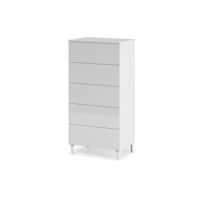 Product Habitdesign 007835BO - Cómoda chifonier nórdico, Acabado Blanco Brillo, Medidas