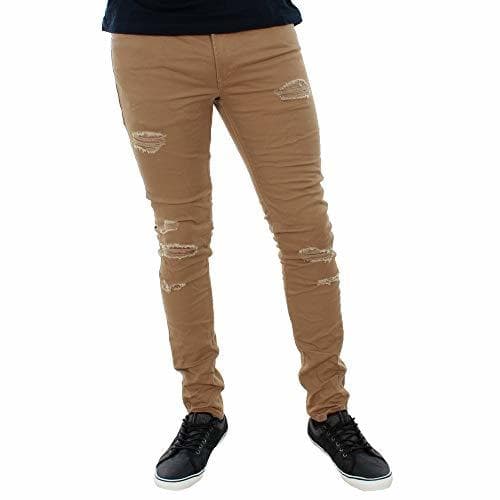 Producto JACK & JONES Chinos elásticos Ajustados para Hombre Beige Ripped Chino Kelp