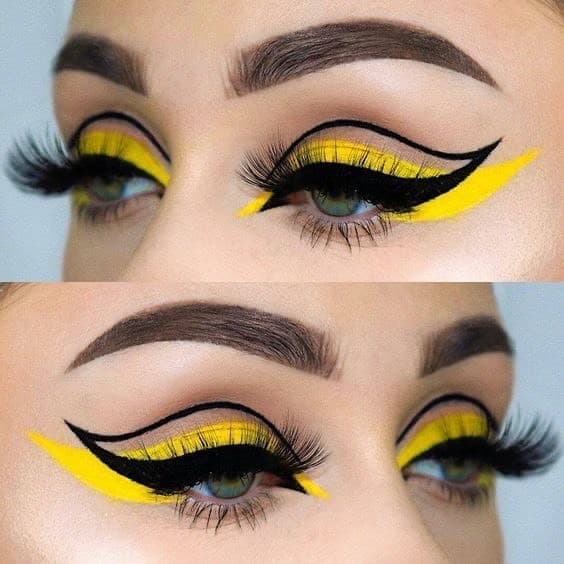 Moda delineado diferentão 💛🖤