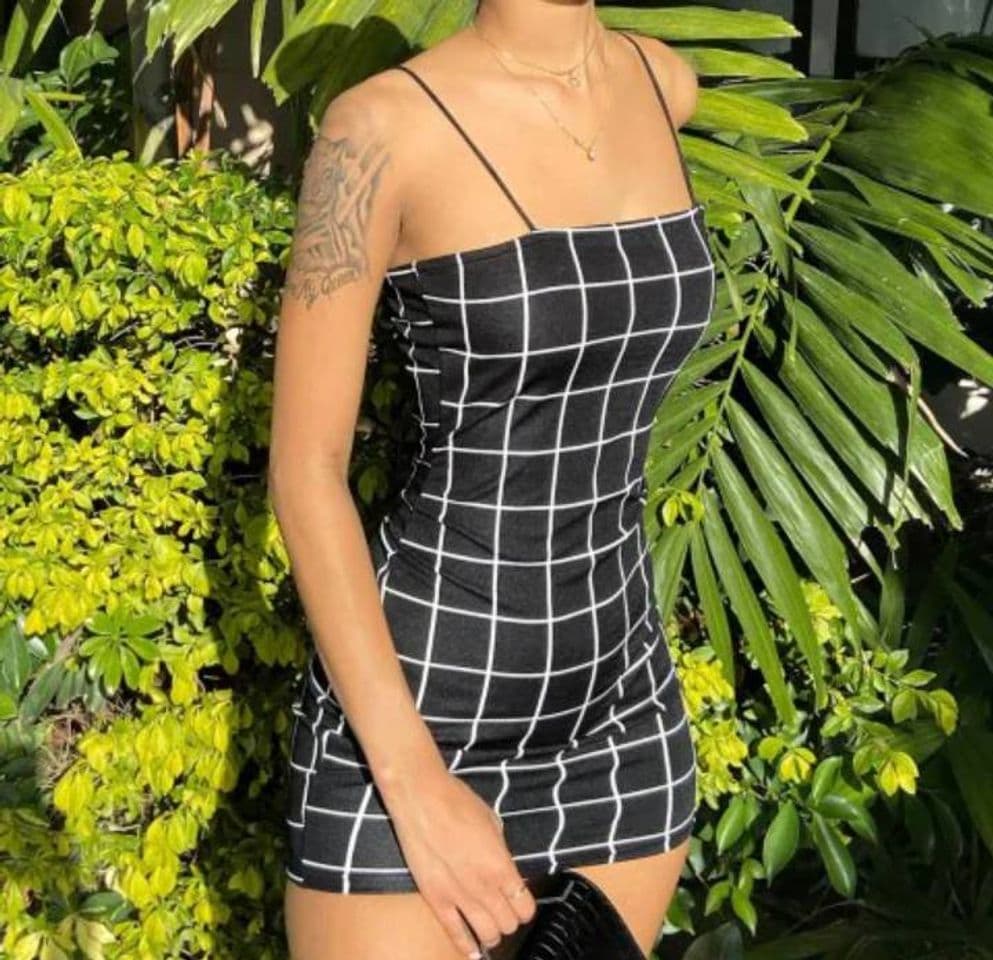 Fashion Plaid black dress